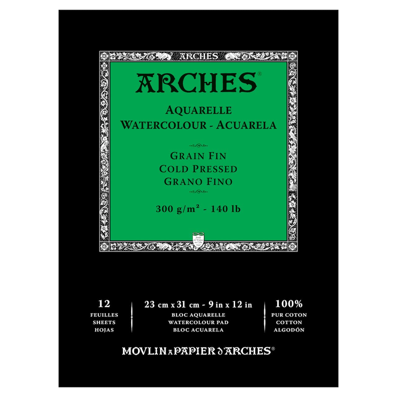 12 Pack: Arches® Cold-Pressed Watercolor Pad, 9" x 12"